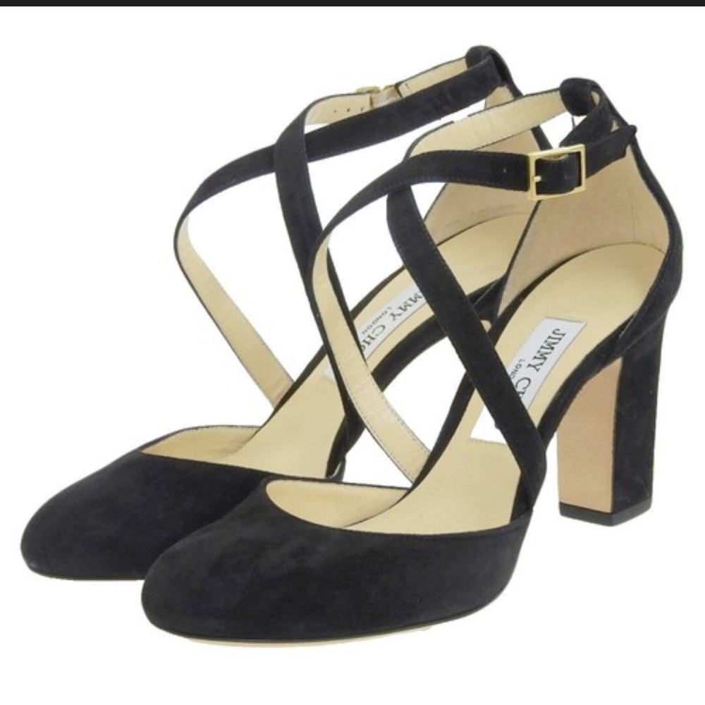 Offers Welcome! Jimmy Choo Cleo Suede Crisscross Heels Sz 36 (US 6)